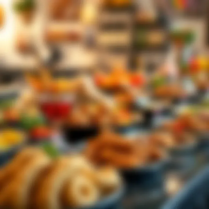 A vibrant spread of dishes representing authentic flavors